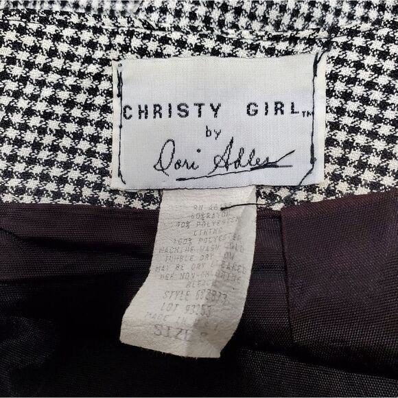 VINTAGE 90s skirt micro houndstooth dark academia pencil S - Picture 4 of 9